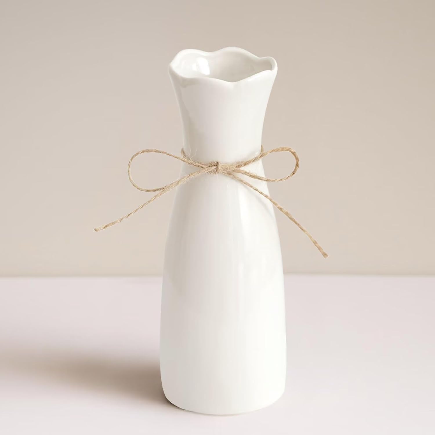 Boho Black Flower Vase — White