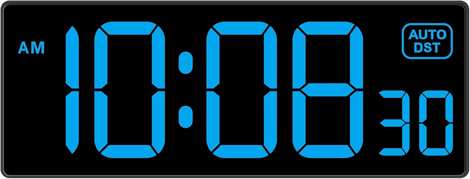 Dimmable Blue Wall Clock — 10.2" — 10.2" Blue