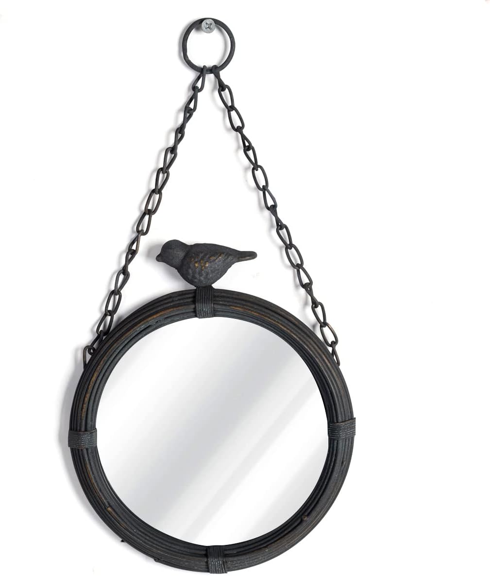 Framed Farmhouse Black Mirror — 12.6" — 12.6"L x 6.7"W