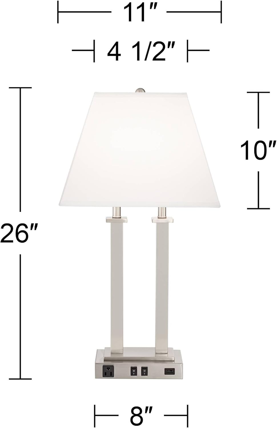 USB Modern Fabric Table Lamp — 26" - View 4