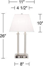 USB Modern Fabric Table Lamp — 26" - View 4