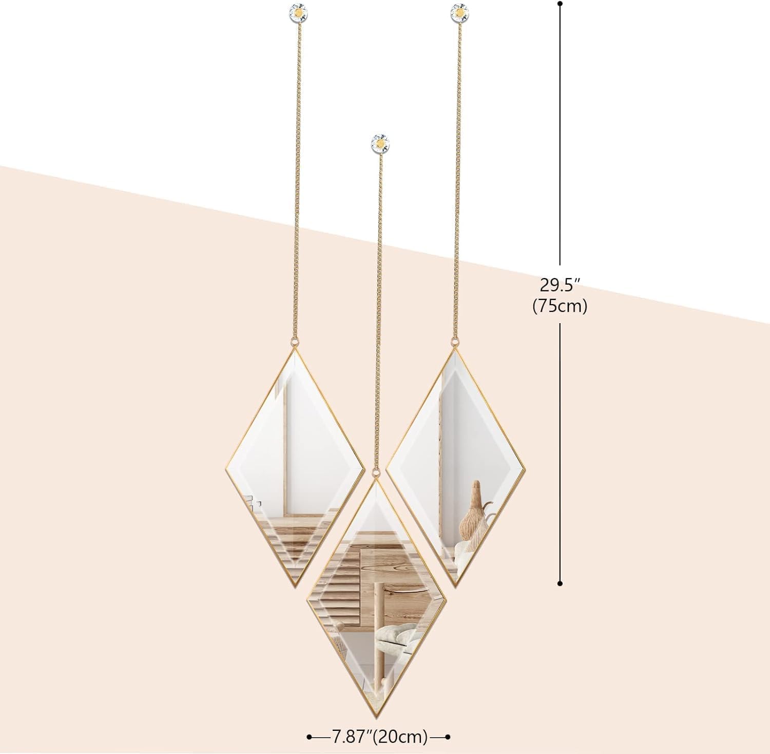 Luxe Gold Wall Mirror — Set of 6 - View 2