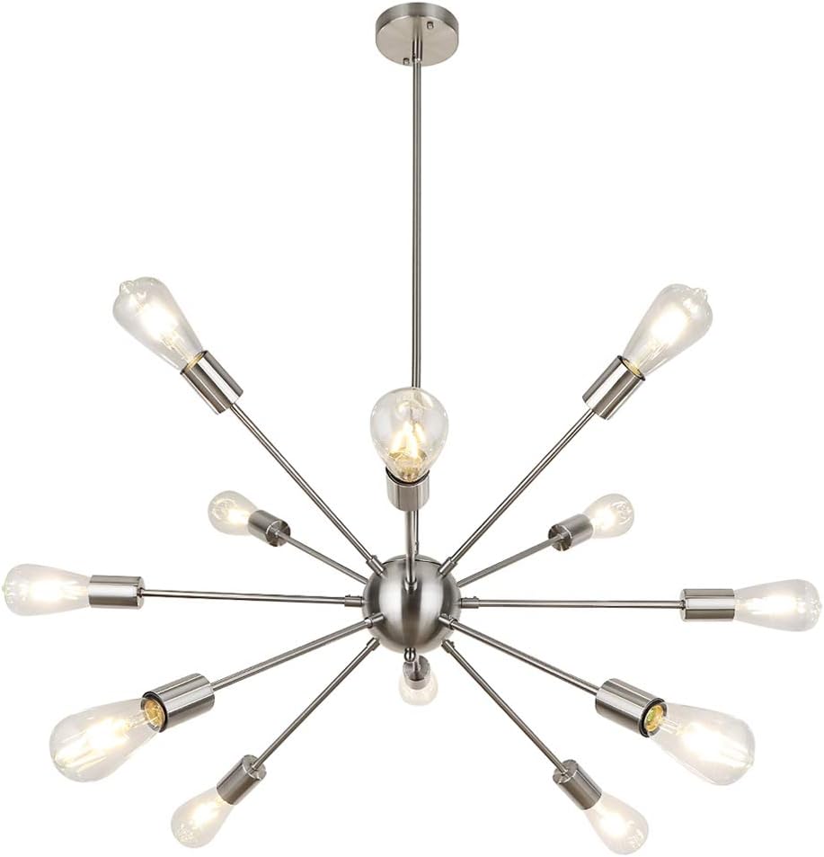 Luxe Black Chandelier — Brushed Nickel