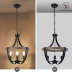 Vintage Farmhouse Wood Chandelier — 4-Light - View 4