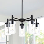 Vintage Modern Black Chandelier — 5-Light