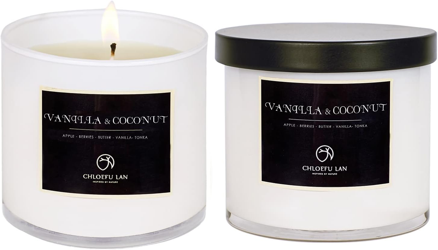 Soy Wax Luxe Beige Scented Candle — Vanilla & Coconut+Vanilla & Coconut