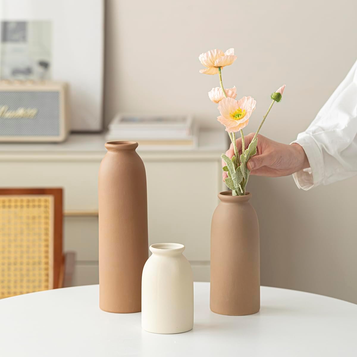 Boho Beige Vase Set — 4" - View 3