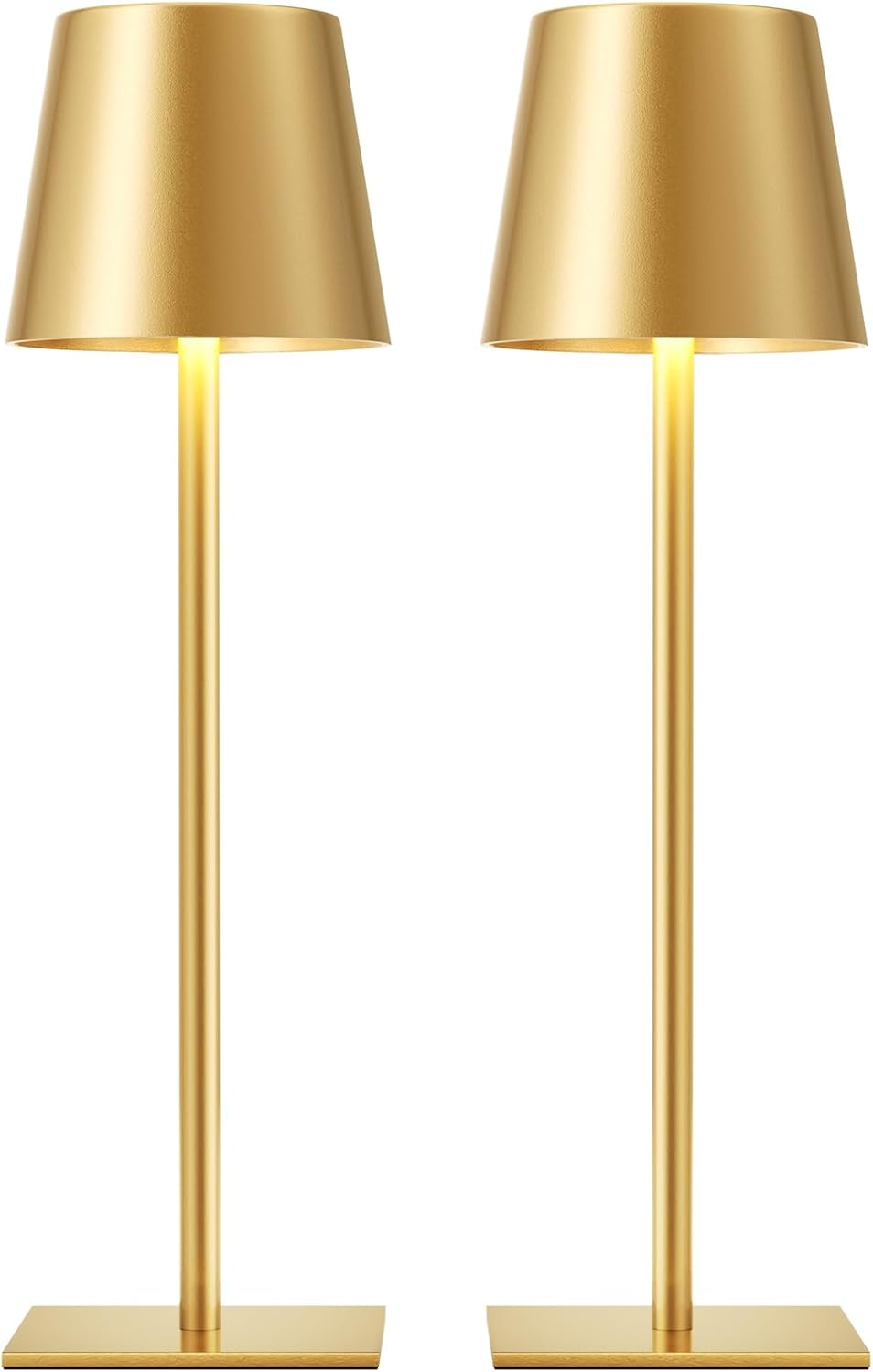 Cordless Black Desk Lamp — Gold