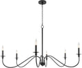 Farmhouse Black Chandelier — 6-Light — Black