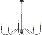 Farmhouse Black Chandelier — 6-Light — Black