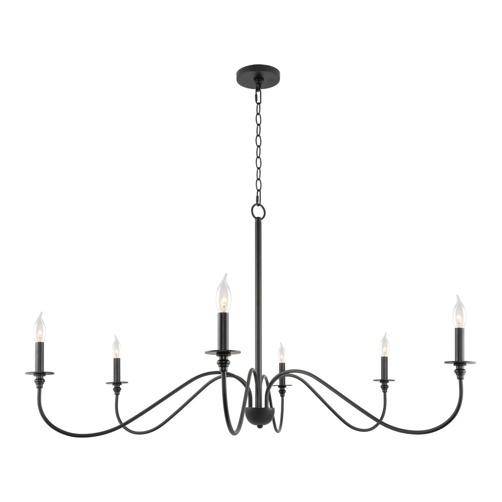 Farmhouse Black Chandelier — 6-Light