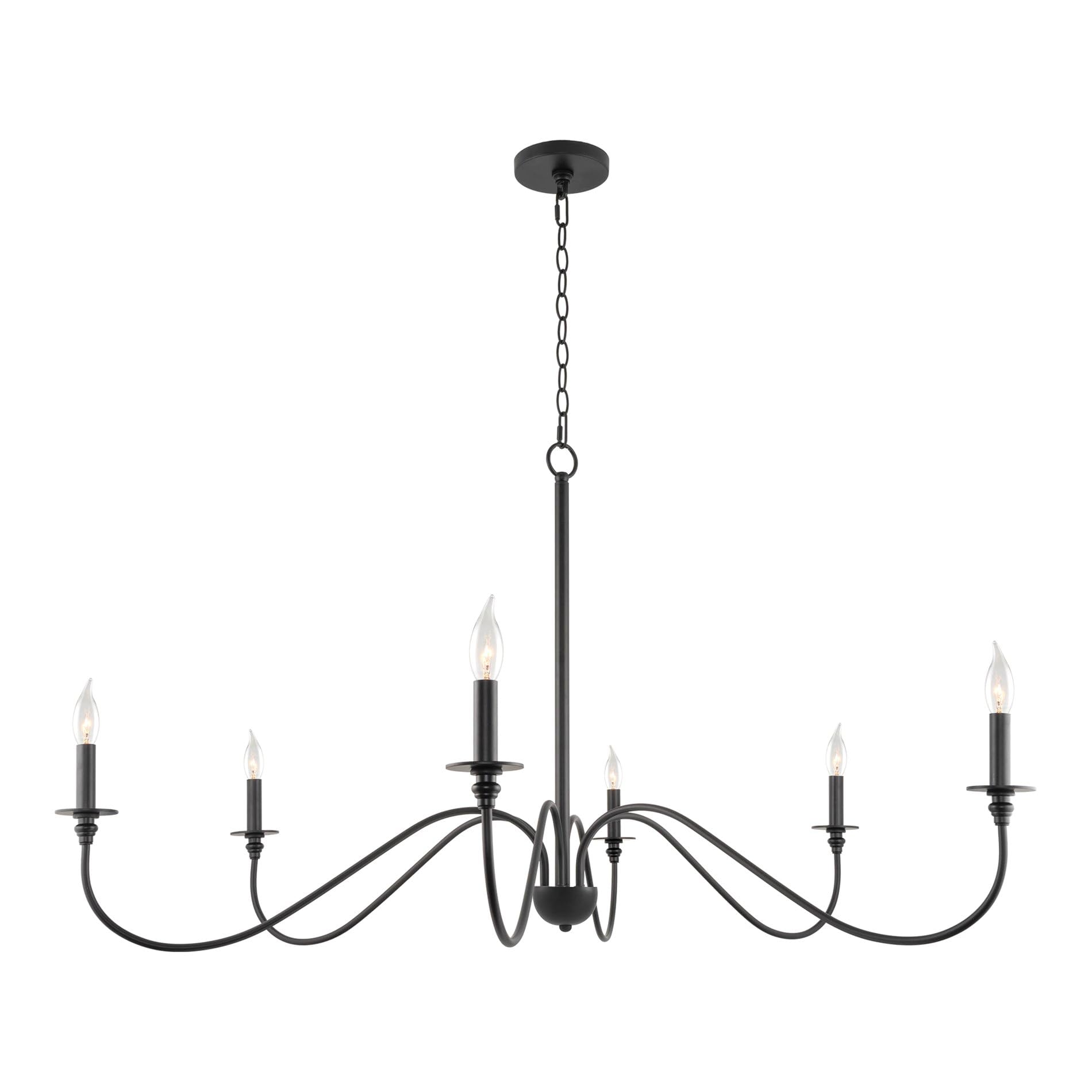 Farmhouse Black Chandelier — 6-Light