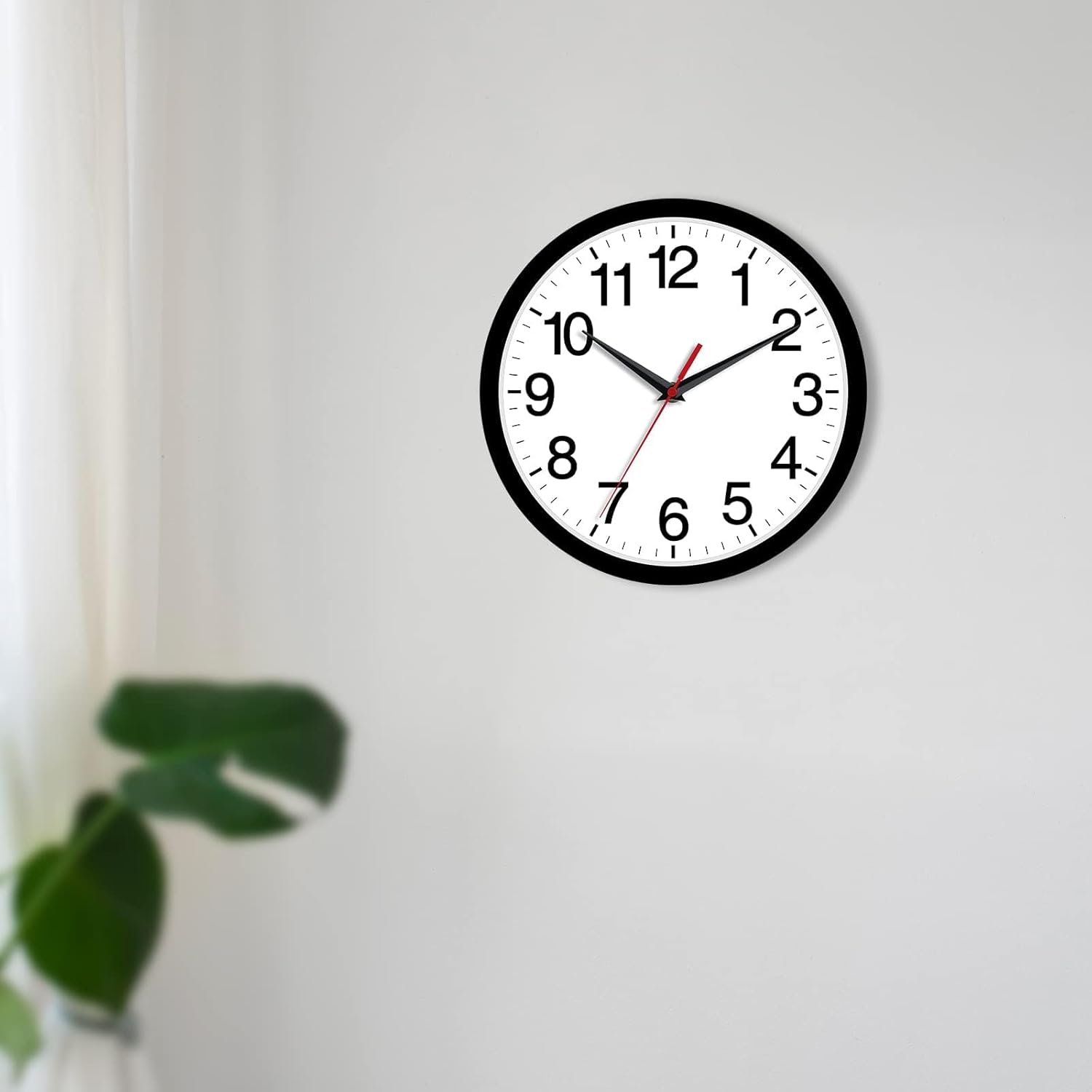 Battery Operated Modern Black Wall Clock — 8" - View 4