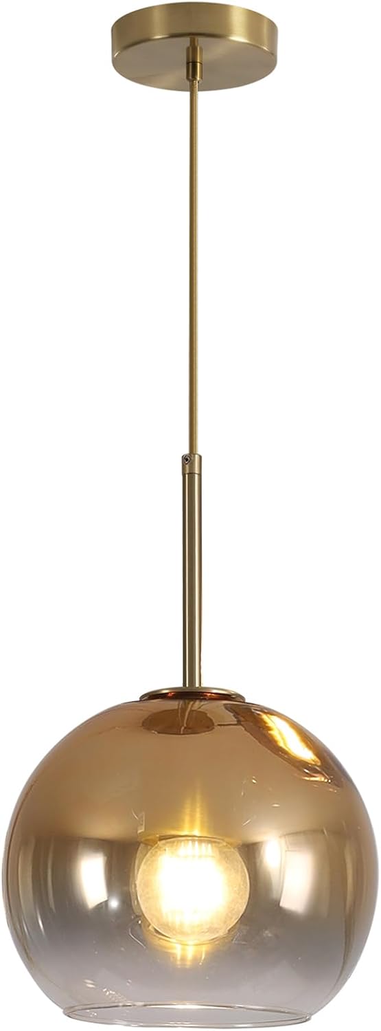 Luxe Gold Pendant Light — 1-Light — Gold-25cm