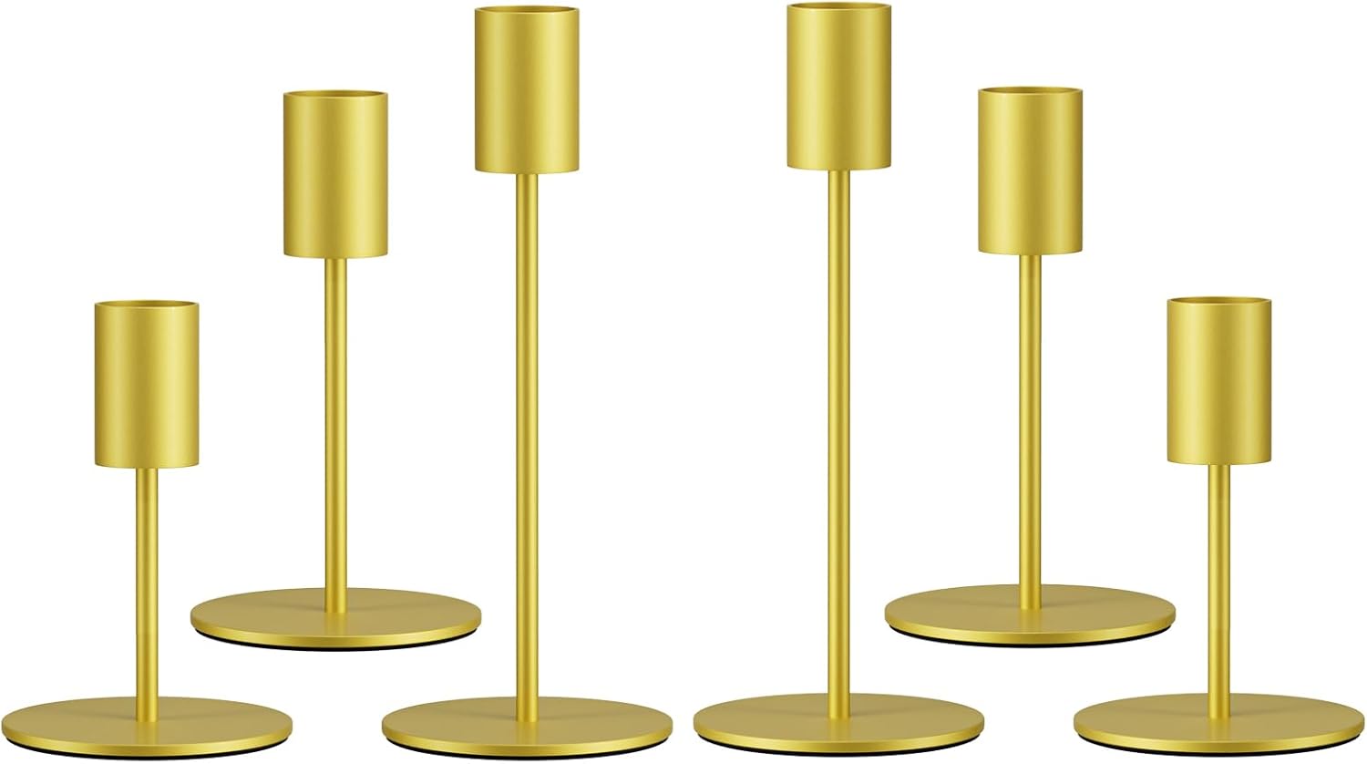 Luxe Black Candle — Set of 6 — Gold