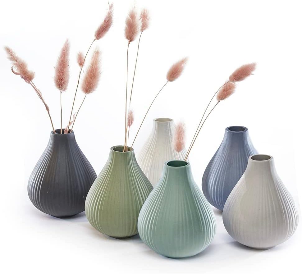 Blue Flower Vase — Set of 6 — Assorted Colors