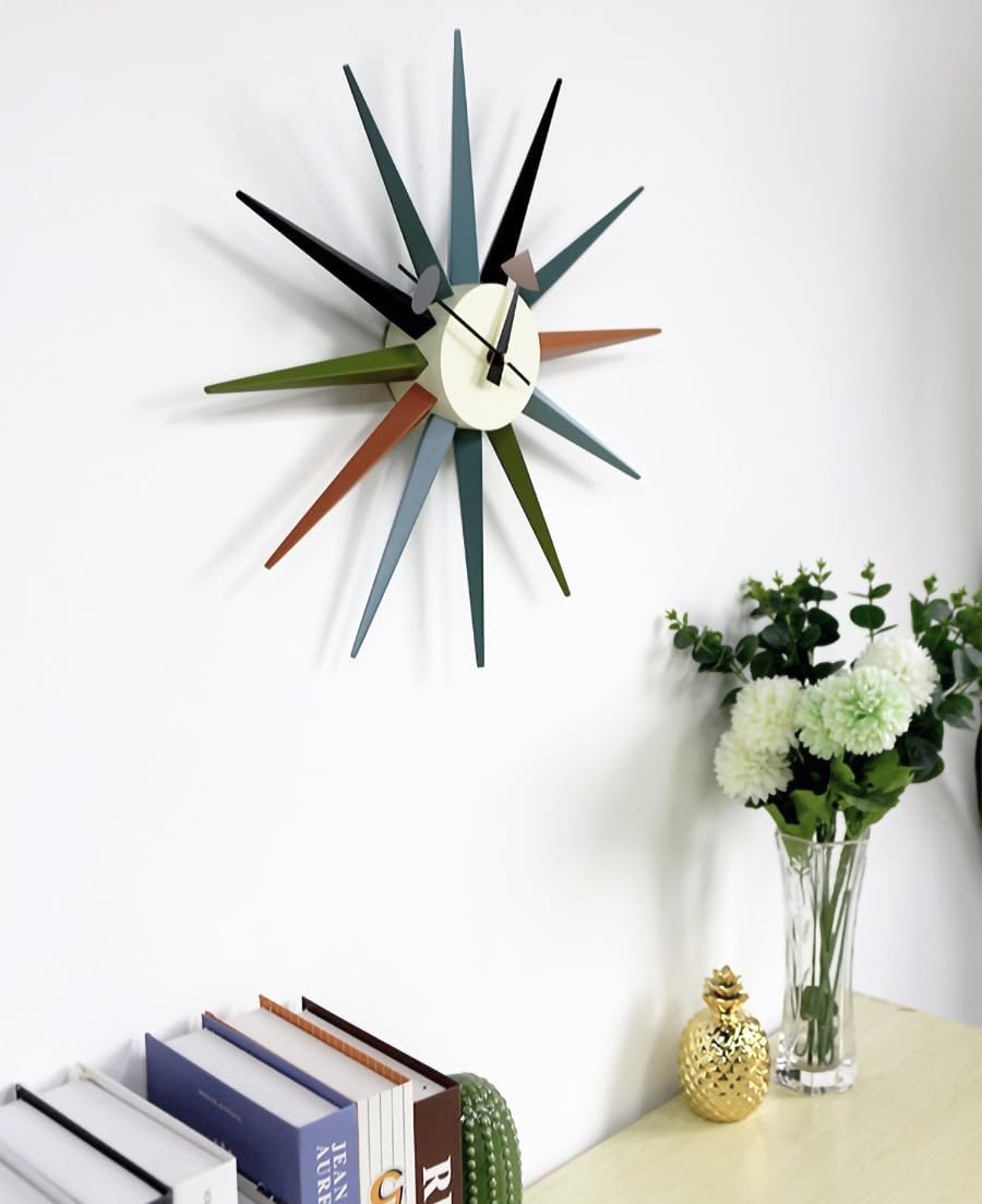 Mid-Century Wood Wall Clock — 18" - View 5