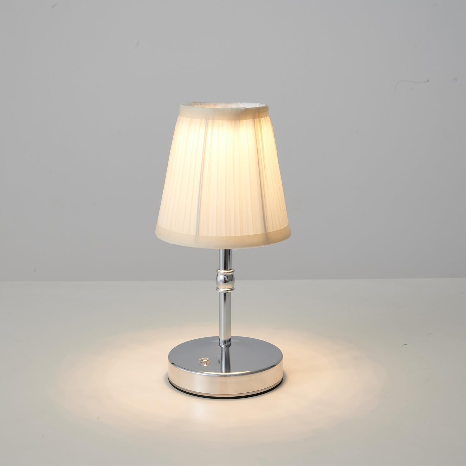 Cordless Luxe Black Table Lamp — 8" — Chrome-9.8 inch-1pack