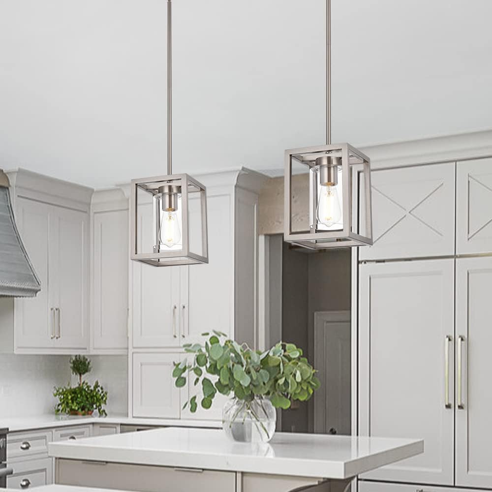 Modern Black Chandelier — 1-Light - View 7