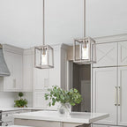Modern Black Chandelier — 1-Light - View 7