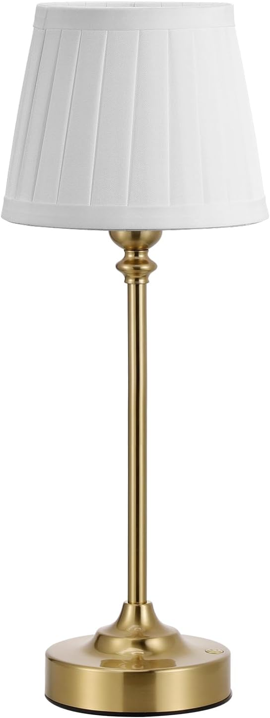 Cordless Luxe Black Table Lamp — White - Gold