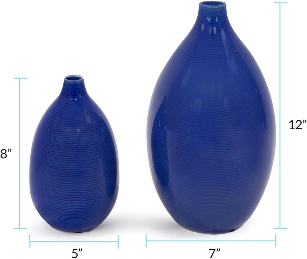 Oval Ceramic Vase Set — 12" - View 8