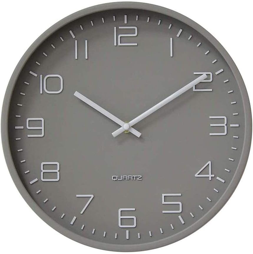 Battery Operated Luxe Black Wall Clock — 12" — Classic-grey