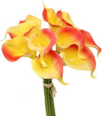 Beige Artificial Flowers — Yellow With Orange Trim