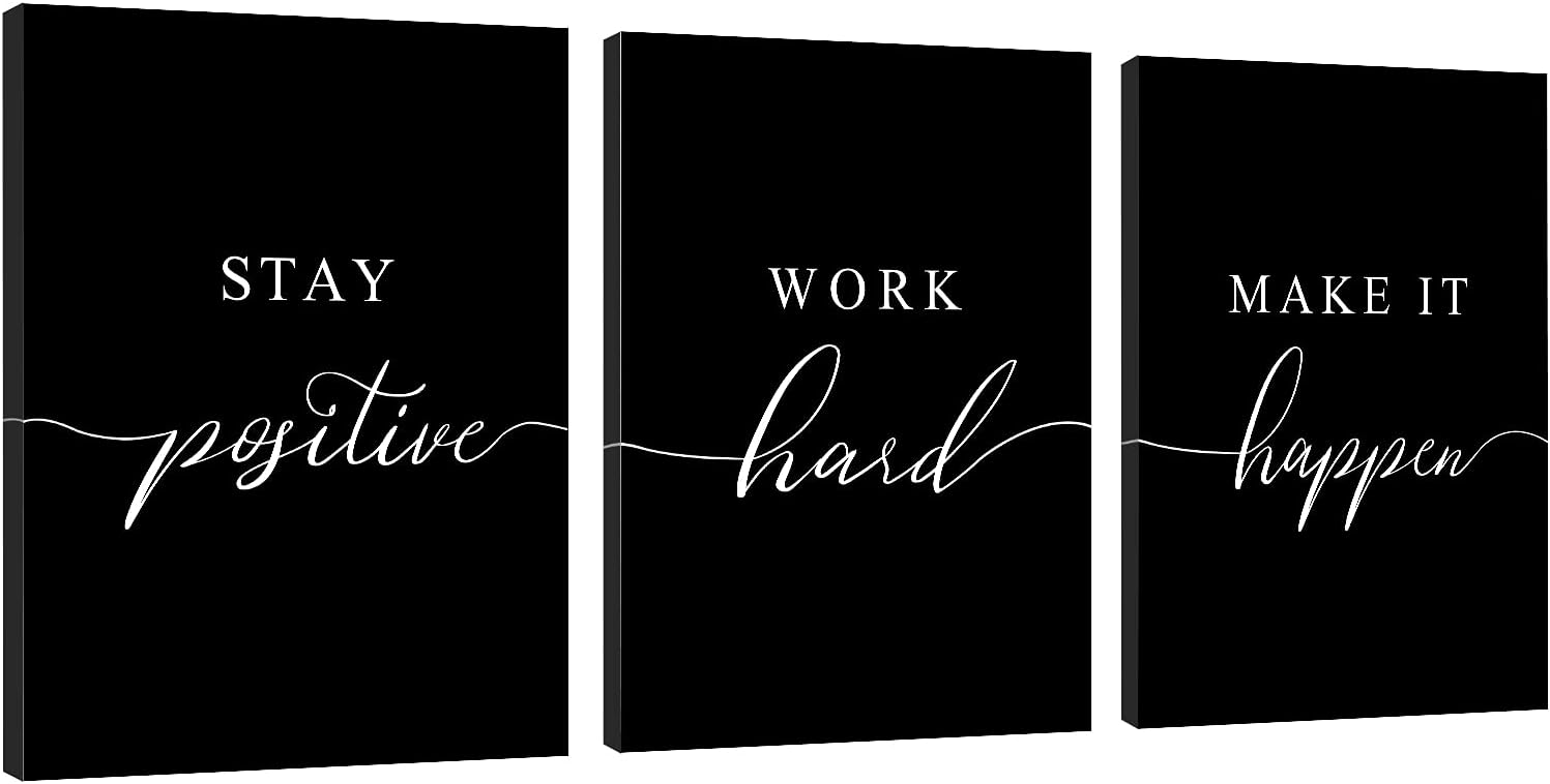 Framed Fabric Canvas Wall Art — 16" — E-3pcs