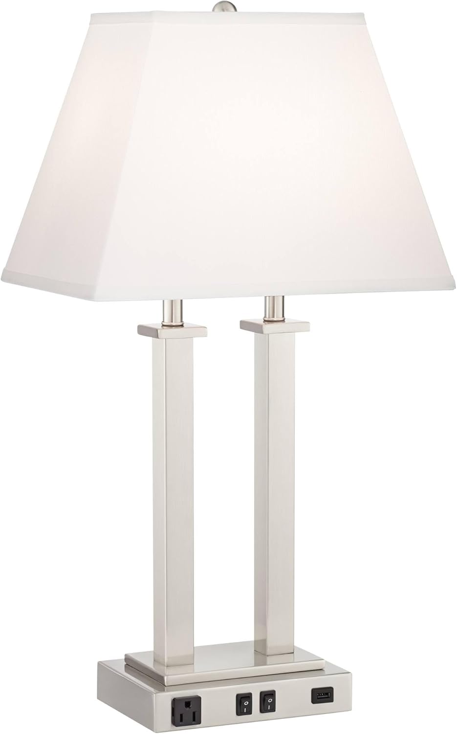 USB Modern Fabric Table Lamp — 26" - View 2