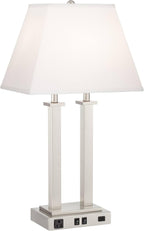 USB Modern Fabric Table Lamp — 26" - View 2