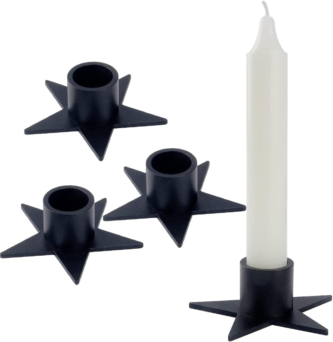 Round Metal Candle — Pentagram