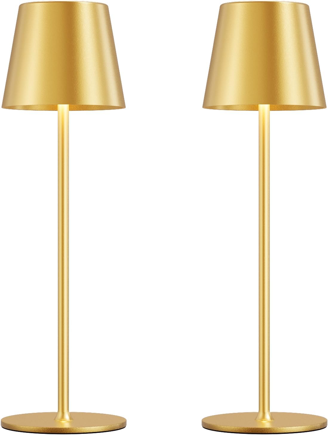 Cordless Black Table Lamp — Gold