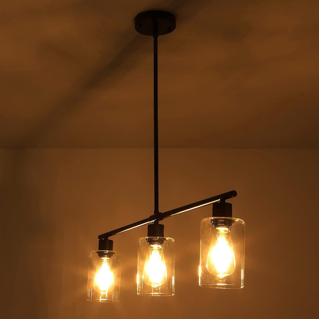 Farmhouse Black Chandelier — 3-Light - View 5