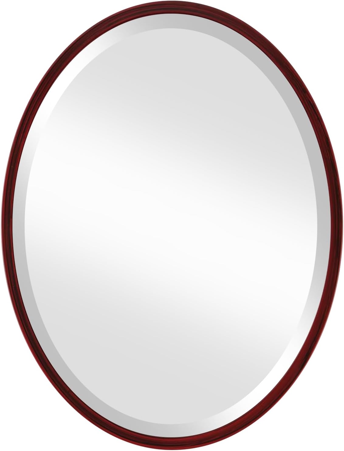 Beveled Luxe Beige Wall Mirror — 31" — Black Cherry