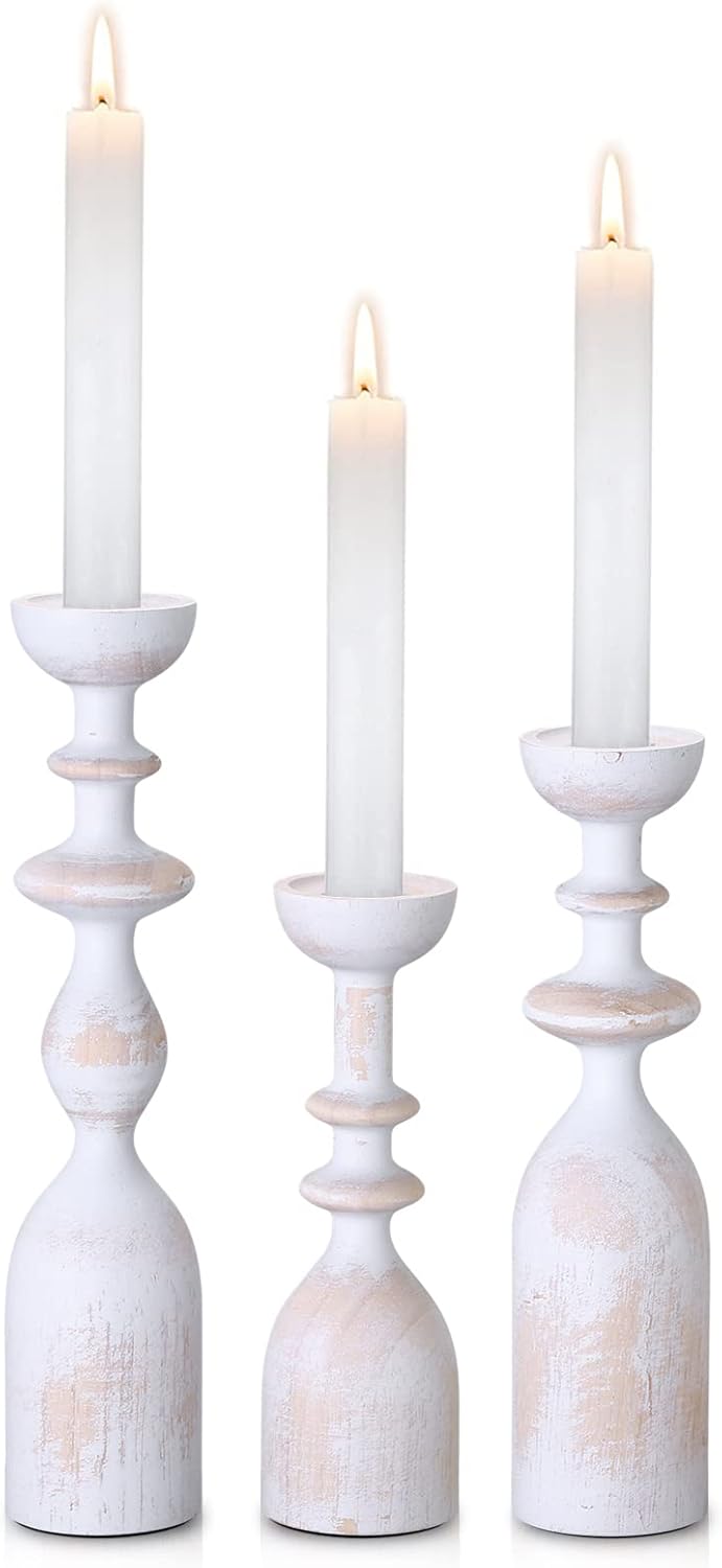 Farmhouse Black Pillar Candle — 4" — White