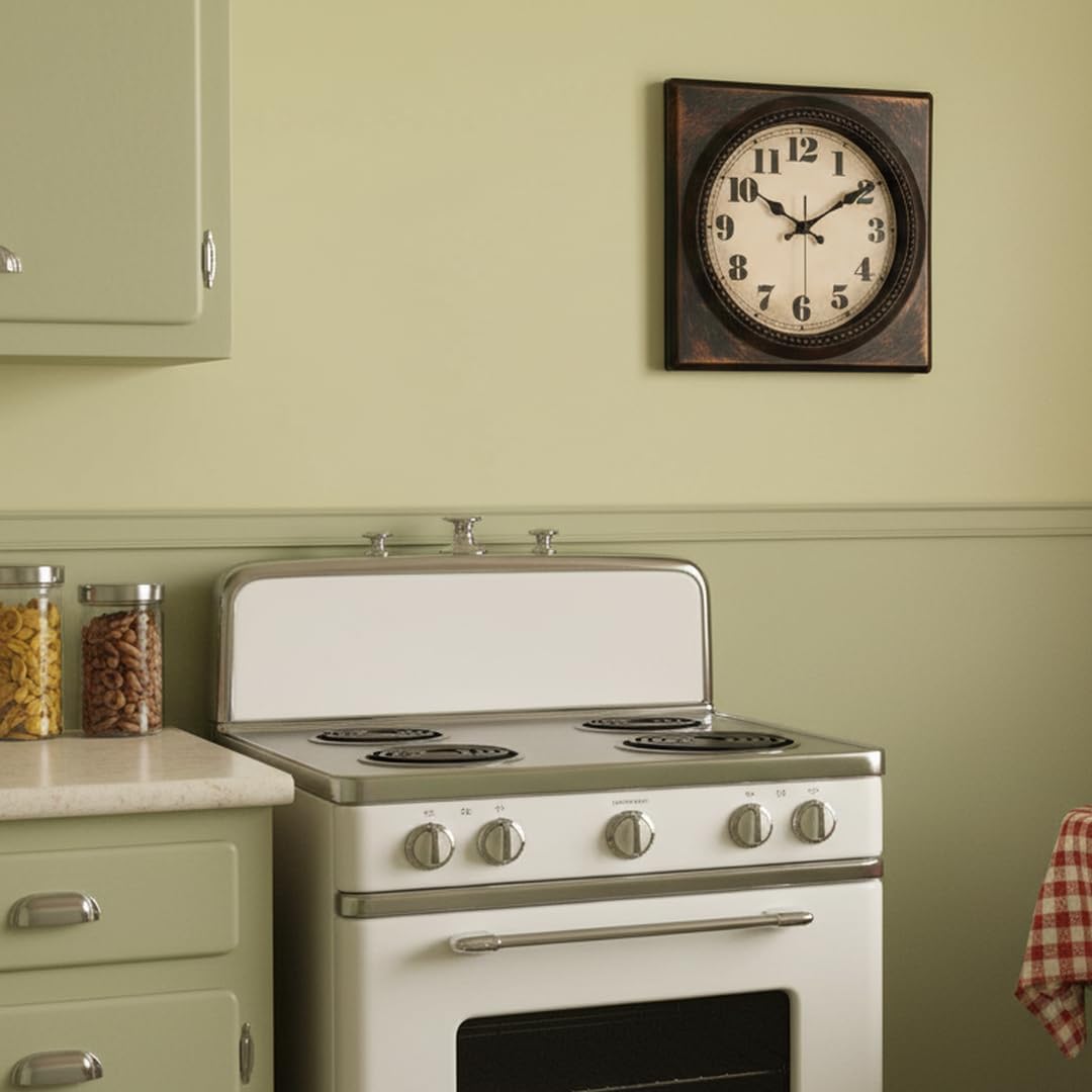 Battery Operated Mid-Century Gold Wall Clock — 12" - View 5