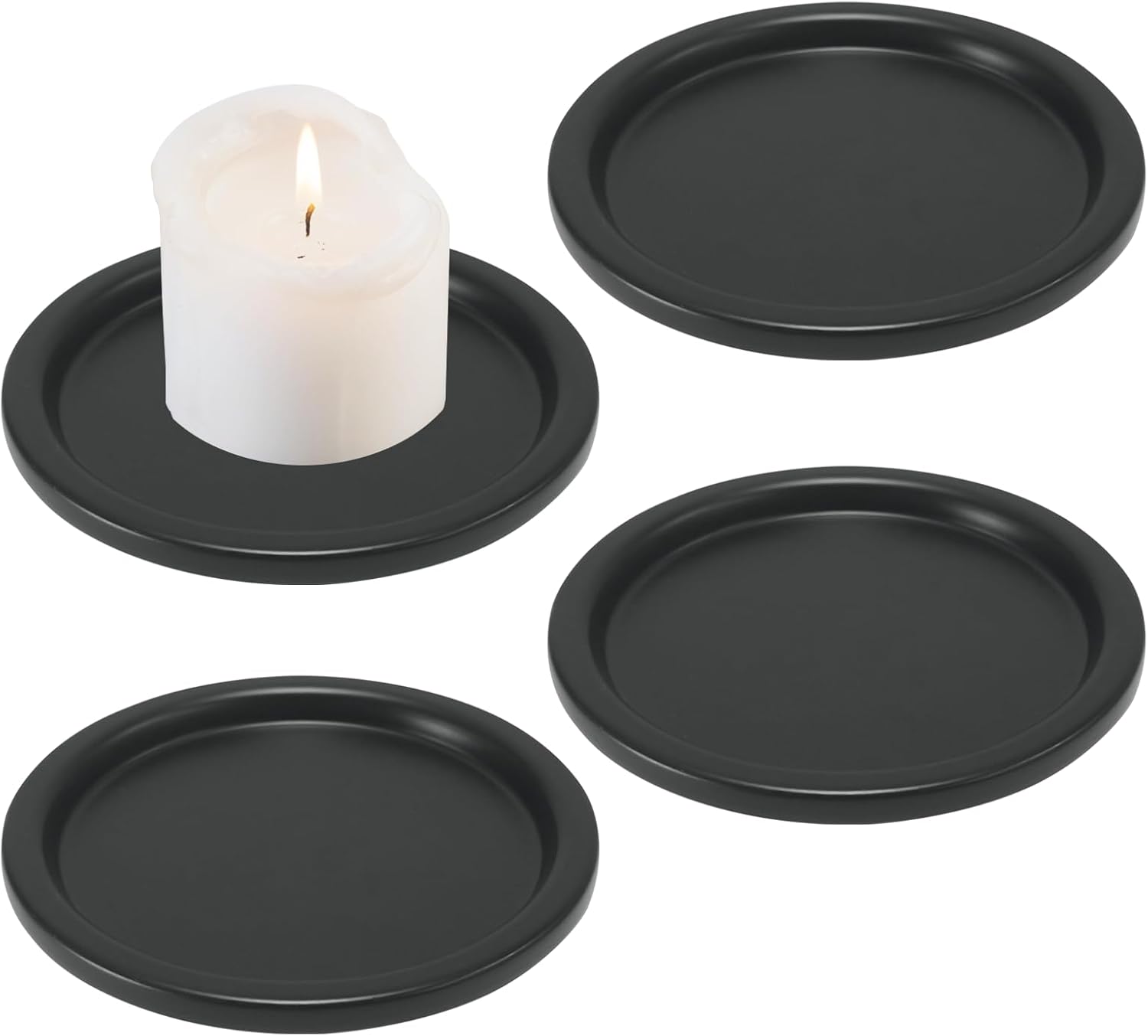 Metal Pillar Candle — 3.8" — 4Pcs