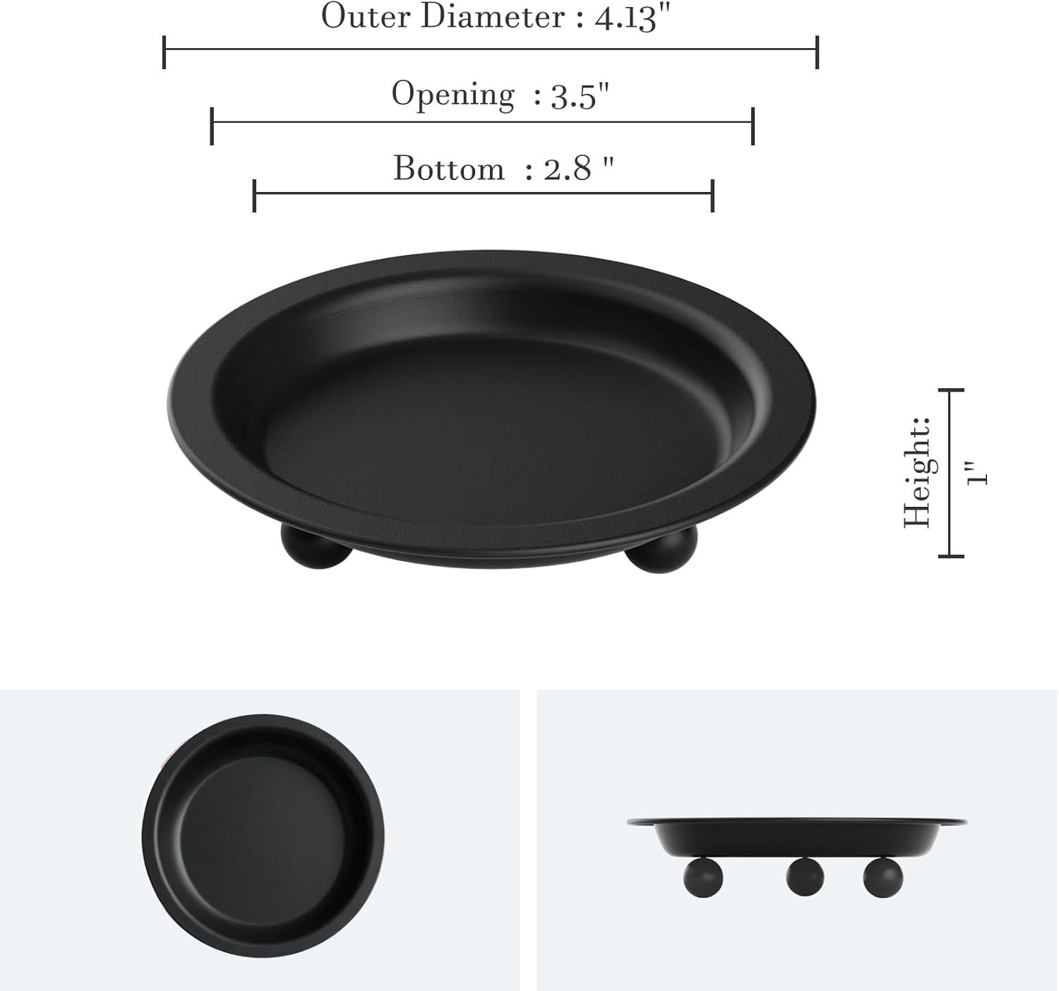 Round Black Candle — 13" - View 2
