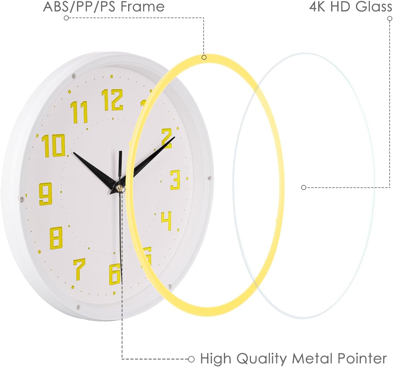 Round Modern Blue Wall Clock — 9" - View 3