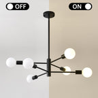 Adjustable Farmhouse Black Chandelier — 6-Light - View 7