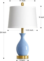 Modern Beige Bedside Lamp — 24" - View 7