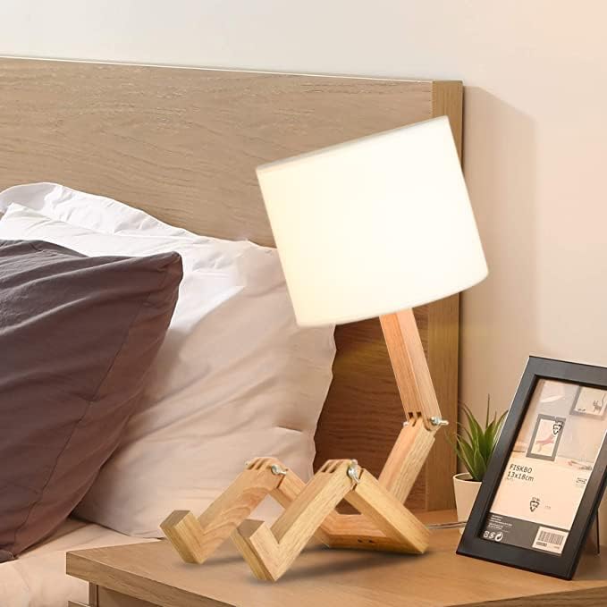 Adjustable Modern Wood Bedside Lamp — Set of 2 - View 5