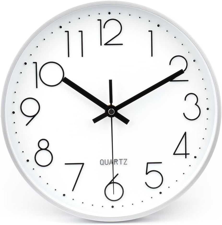 Modern Black Wall Clock — 16" — 10 Inch