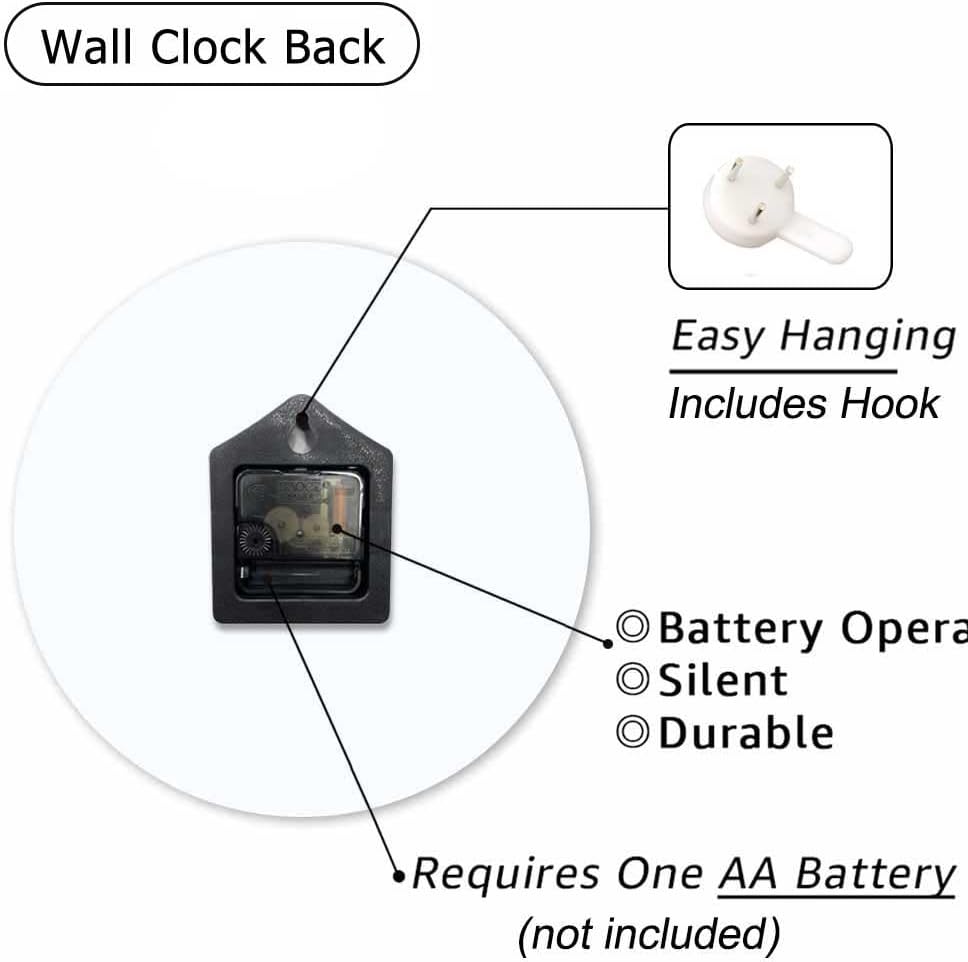 Battery Operated Modern Green Wall Clock — 10" - View 4