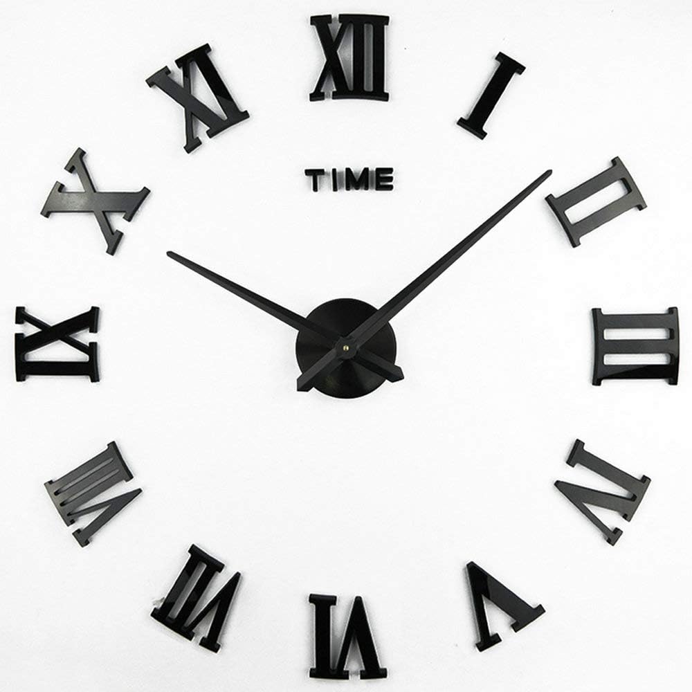 Modern Black Wall Clock - View 2