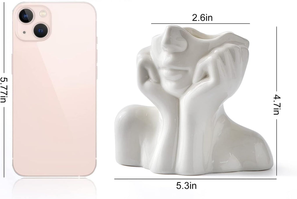 Modern Ceramic Flower Vase — 5.3" - View 5