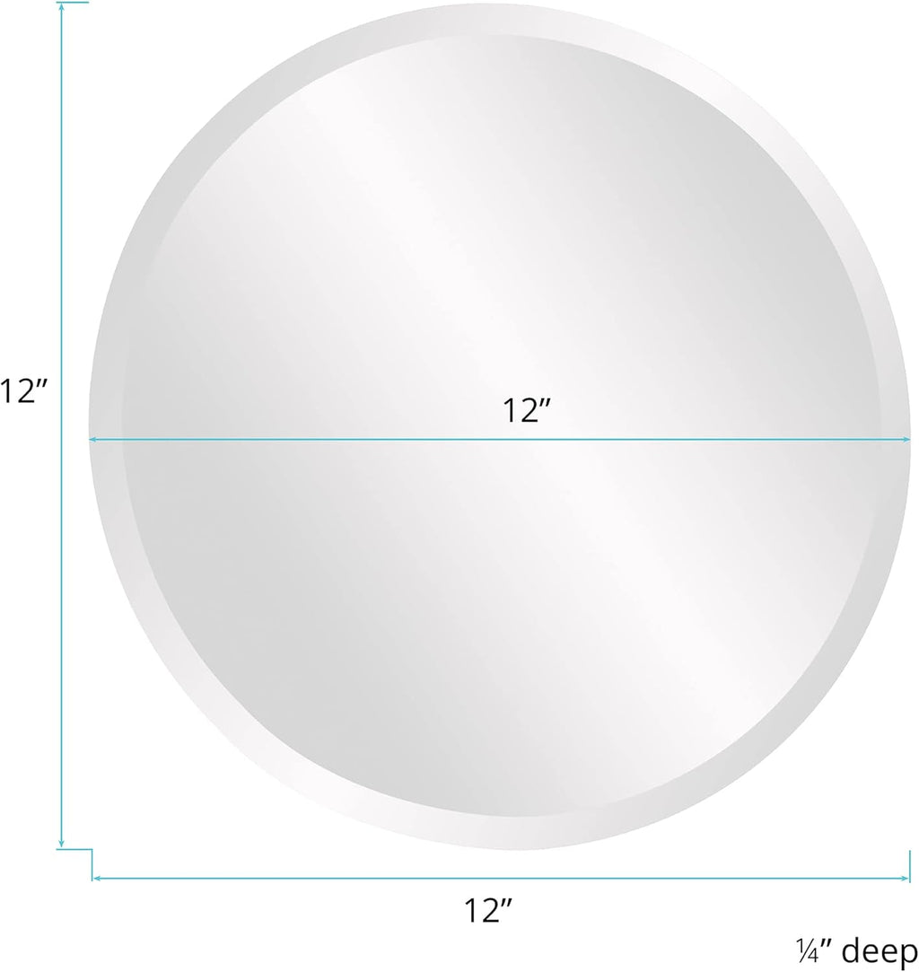 Beveled Modern Glass Vanity Mirror — 12" - View 7
