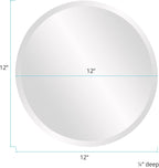 Beveled Modern Glass Vanity Mirror — 12" - View 7