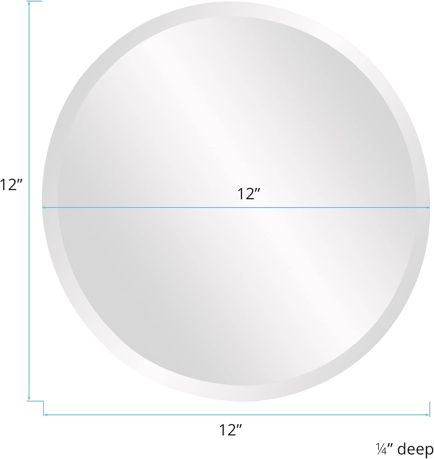 Beveled Modern Glass Vanity Mirror — 12" - View 7